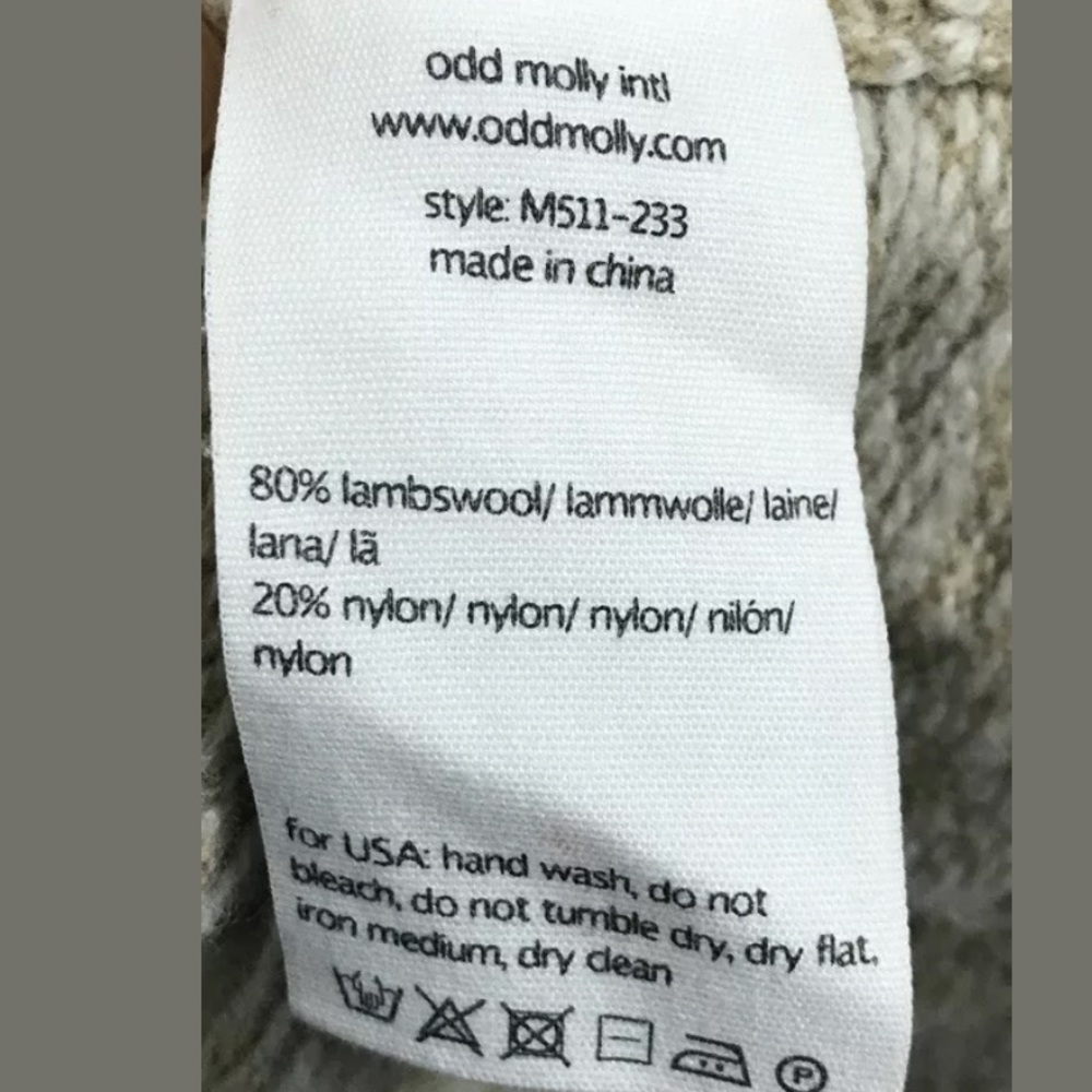 Odd Molly Sweater Blazer 3 Medium Large Lambs wool - Picture 5 of 9